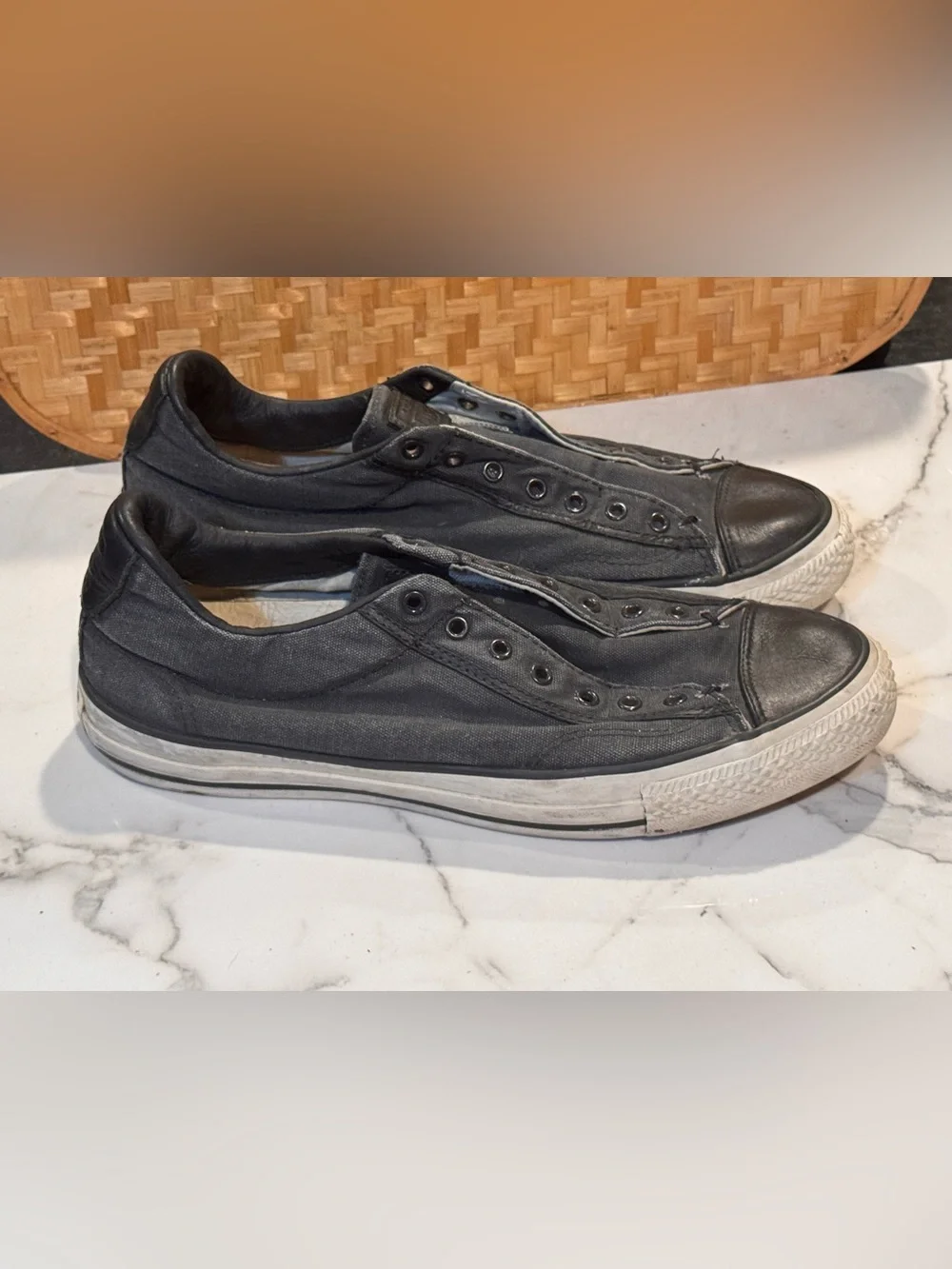 SOLD‼️Converse x John Varvatos Laceless Low-top Vintage Slip 147346C Men’s 9.5 - Picture 3 of 9